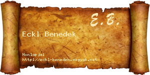 Eckl Benedek névjegykártya