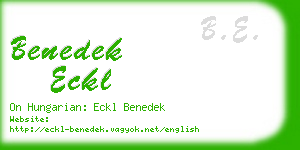 benedek eckl business card